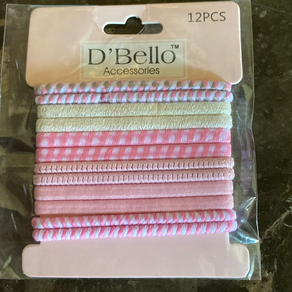 D’Bello women’s / girls hair mix pink elastic bands